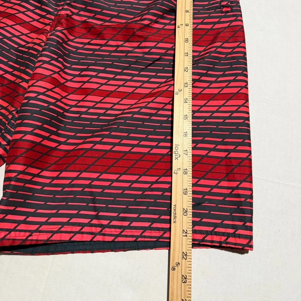 nike red and‎ black swim trunks shorts, drawstring, pockets, men's xl
